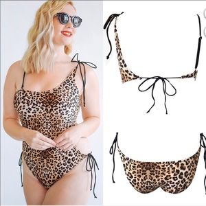 Cupshe cheetah print padded one piece swimsuit NWT